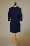 Lot 257 - A Givenchy navy wool ensemble, circa 1960,...