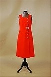 Lot 313 - A Courrèges orange wool pinafore dress, circa...