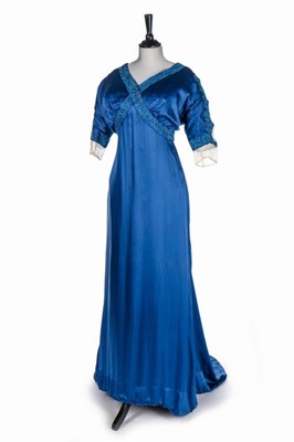 Lot 60 - A rare Liberty blue satin evening gown, circa...