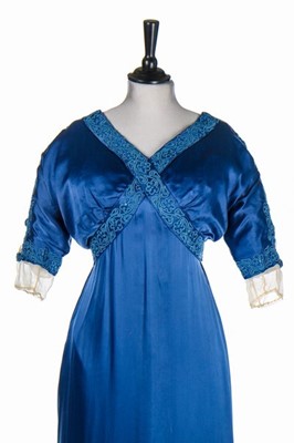 Lot 60 - A rare Liberty blue satin evening gown, circa...