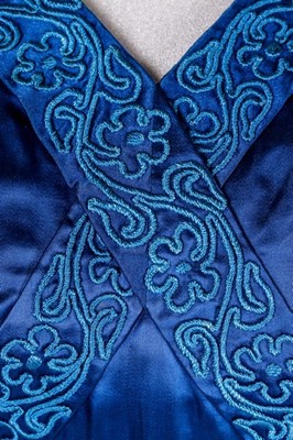 Lot 60 - A rare Liberty blue satin evening gown, circa...