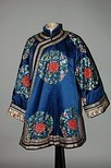 Lot 107 - A padded blue satin informal winter robe, late...