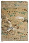 Lot 104 - A couched and embroidered panel, Japanese,...