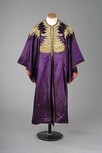 Lot 115 - A fine embroidered purple satin man's robe,...