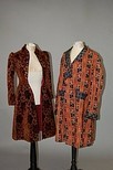 Lot 196 - A gentleman's smoking jacket of floral striped...