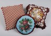 Lot 84 - A group of six embroidered/beadworked cushions,...