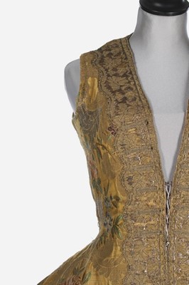 Lot 33 - A woman's gold brocade hunt waistcoat,...