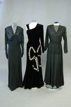 Lot 150 - Three 1940s evening gowns, one of moss crêpe...