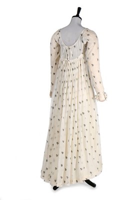 Lot 35 - A sprigged muslin dress, circa 1815,...