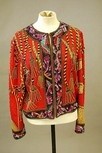 Lot 178 - A beaded and sequined red jacket, 1990,...