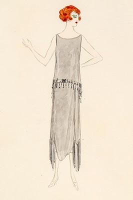 Lot 43 - Three Lucile studio sketches, early 1920s,...