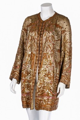 Lot 65 - A gold lamé orientalist jacket, late 1920s,...