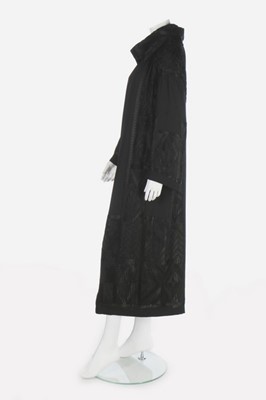 Lot 67 - A Jean Patou embroidered black crêpe coat,...