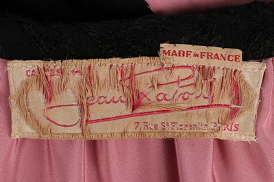 Lot 67 - A Jean Patou embroidered black crêpe coat,...