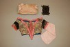 Lot 92 - A satin muff, a wig-bag and a bodice, various...