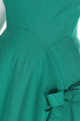 Lot 85 - A Balenciaga couture jade-green evening gown,...