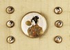 Lot 50 - A good display card of Satsuma buttons and a...