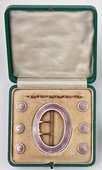 Lot 38 - Two cased guilloch enamelled silver ladies...
