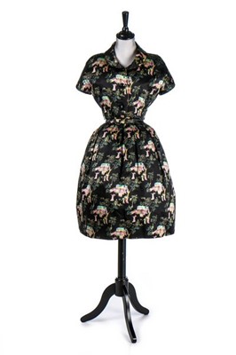 Lot 84 - A Christian Dior couture 'Japanese' chiné...