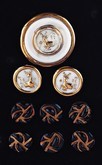 Lot 22 - A moulded glass brooch and matching ear-rings,...