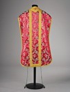 Lot 231 - A deep pink satin brocaded satin chasuble and...