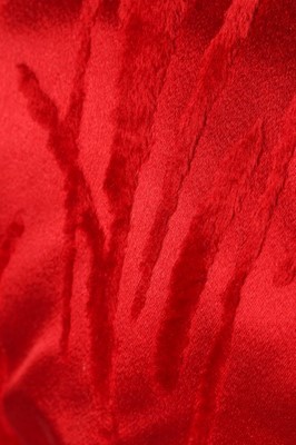 Lot 87 - A Christian Dior couture cut velvet and red...