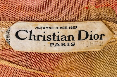 Lot 87 - A Christian Dior couture cut velvet and red...