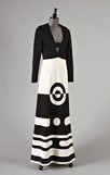 Lot 159 - A Marco Correa black and white Op Art gown,...