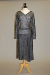 Lot 141 - A stylish pewter-grey beaded evening gown,...