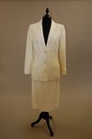 Lot 146 - A Balenciaga white slubbed silk suit, 1960s,...