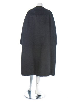 Lot 94 - A good Balenciaga couture black mohair coat,...
