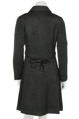 Lot 131 - A Marc Bohan for Dior black striped cloqu coat,...