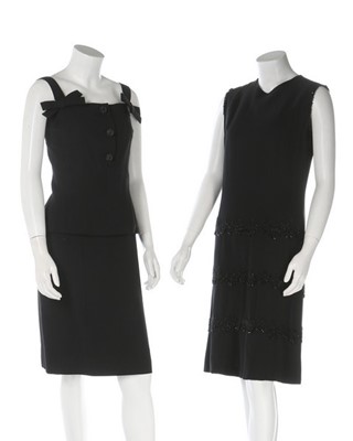 Lot 271 - Six good little black dresses, 1960s,...