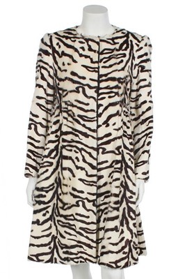 Lot 215 - A Fendi zebra-stripe printed ponyskin coat,...