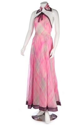 Lot 284 - A Pierre Balmain couture printed organza gown...