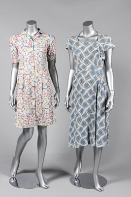 Lot 107 - A group of day and dinner dresses, 1940s-early...