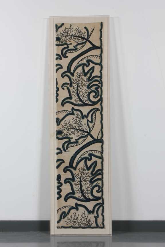 Lot 287 - A crewel-worked pelmet panel, English circa...