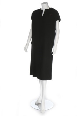 Lot 290 - A Balenciaga couture black moss crepe shift...