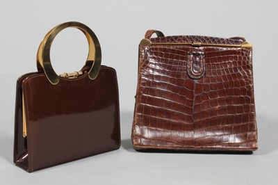 Lot 125 - Two handbags, one of brown crocodile,...