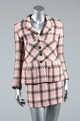 Lot 137 - A Chanel tartan wool suit, boutique labelled,...