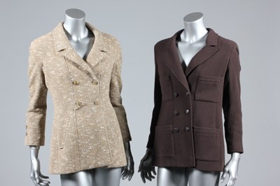 Lot 141 - Two Chanel double-breasted wool jackets, both...