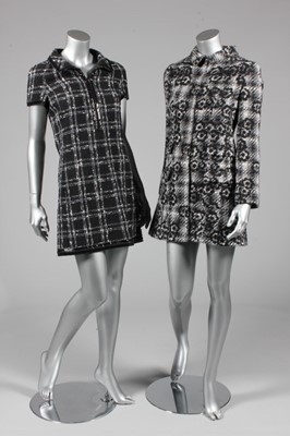 Lot 143 - A Chanel black and white checked dress,...