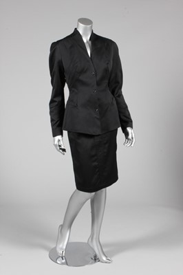 Lot 150 - A Thierry Mugler black satinised cotton suit,...