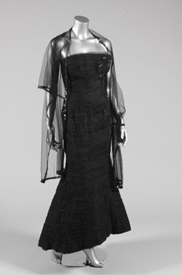 Lot 168 - A black tulle ball gown, mid 1950s,...