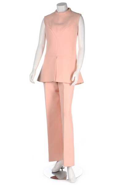 Lot 306 - A Givenchy couture pale pink wool ensemble,...