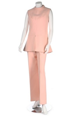 Lot 306 - A Givenchy couture pale pink wool ensemble,...