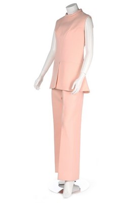 Lot 306 - A Givenchy couture pale pink wool ensemble,...
