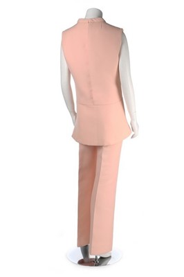 Lot 306 - A Givenchy couture pale pink wool ensemble,...