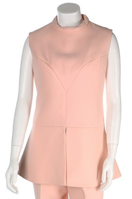Lot 306 - A Givenchy couture pale pink wool ensemble,...