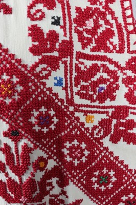 Lot 181 - Two embroidered Palestinian robes, 1960s, one...